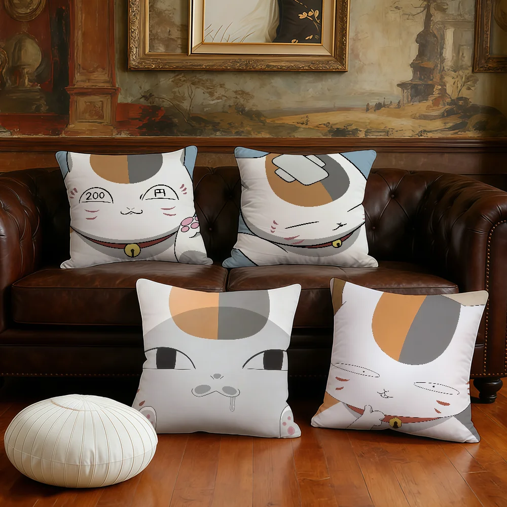 cushion cover Pillowcase N-Nyanko Double-Sided sensei cute Printing kawaii Sofa Cushion Bedroom anime Bedside cat PillowCover