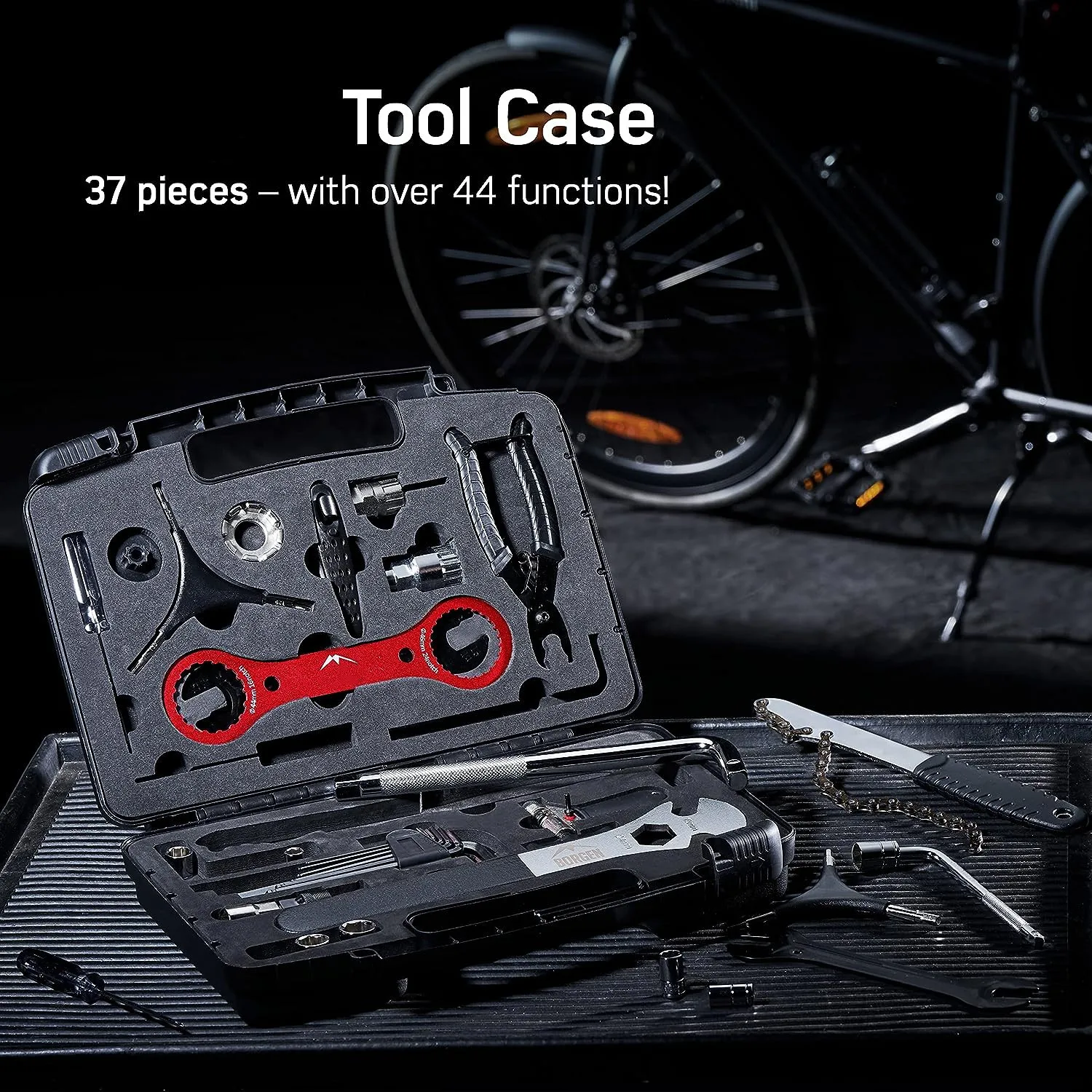 Kit d'outils de réparation de vélo pour la route, VTT, vélo de route, vélo de ville, outils de vélo de voiture, kits d'outils d'entretien, 37 pièces