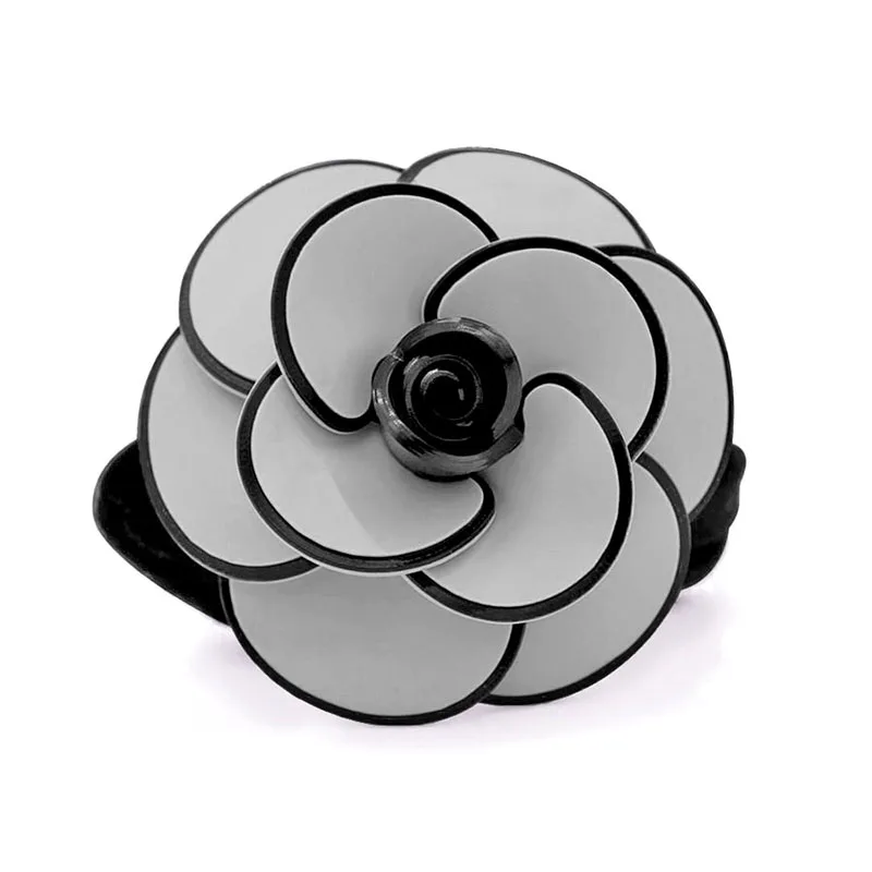 A Paris French Design Camellia Flower Elastic Hair Ties Rope for Women Girls Hair Accessory Ornament Jewelry for Christmas image 2