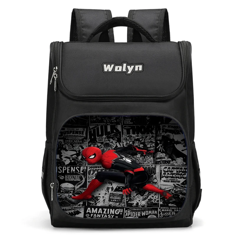 Grand sac à dos Spiderman Cartoon pour enfants, sac d'école pour garçons et filles, sac à dos de voyage pour hommes et femmes, durable et multi-compartiments