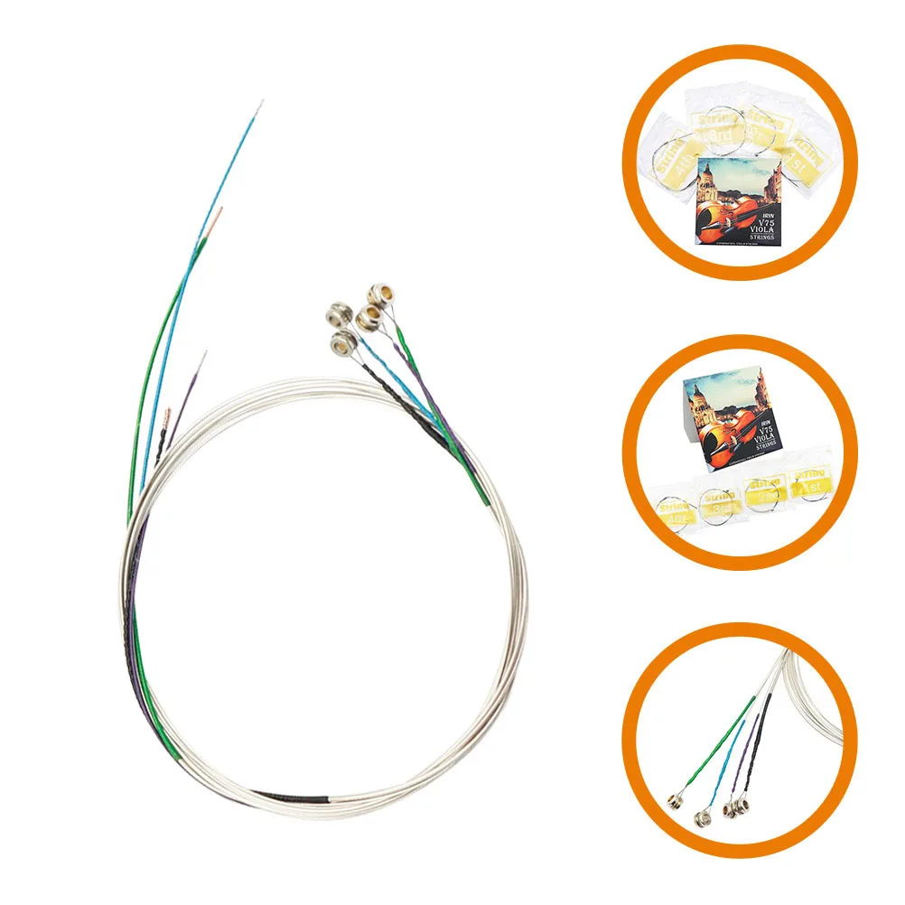 

4Pcs Stainless Steel Viola Strings Metal Replacement for Practice Performance Clear Sound Professional Viola String