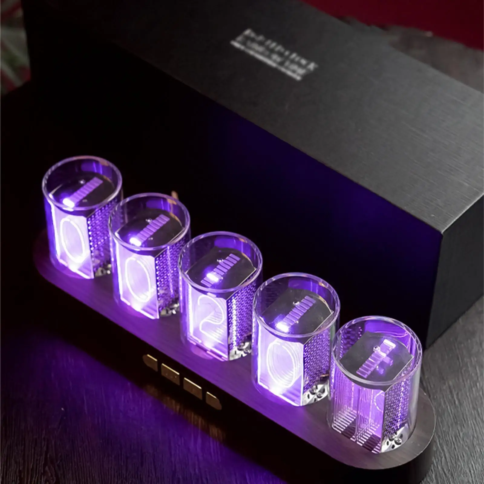 

Nixie Tube Clock Multi Mode Adjustment Creative USB Interface RGB Desk Clock Desktop Decoration for Game Lover Bedroom Bookshelf