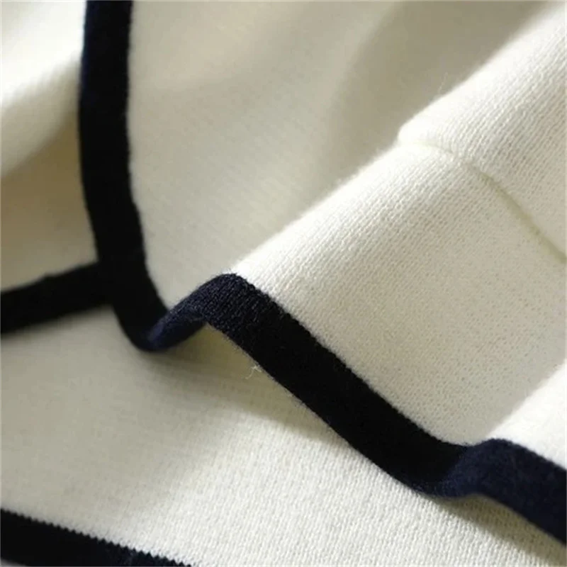 Gebreid vest Trui Dames College-stijl Korte stijl Gesplitste kleur Botsing High-end Sense-jas Zak Woon-werkverkeer Top WF