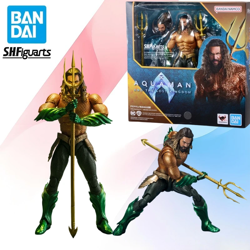 

Original box Bandai SHF AQUAMAN AND THE LOST KINGDOM Figure Finished Model kit Anime full Action Toy Gift for kids In shock set