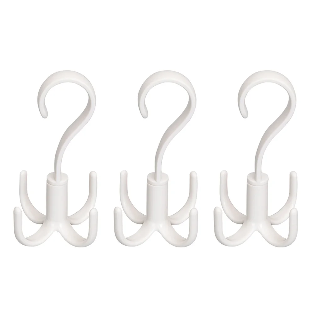 

3 Pcs Rotating Hanger Hooks 360 Degree Closet Organizer for Scarves Ties Belts Shoes Home Office Lightweight Portable Storage