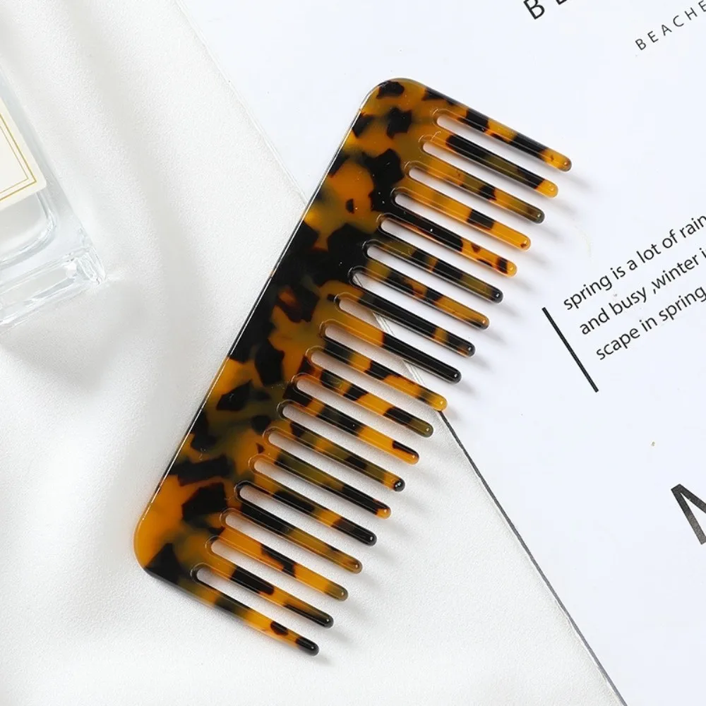 Korean Fashion Anti-static Wide Teeth Hair Comb Portable Large Tooth Acetate Hair Combs Hair Styling Hair Brush Hairdress Salon