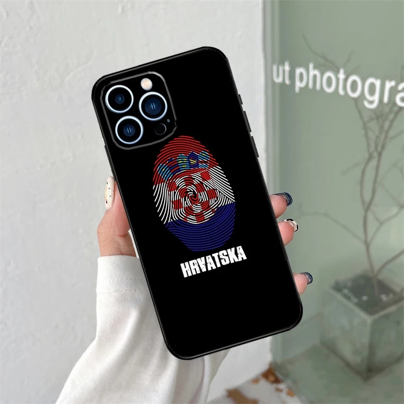 Custodia croazia flag Art per iPhone 15 14 Pro Max 11 Pro Max 12 13 Mini X XR XS Max SE 2020 7 8 Plus Cover per telefono