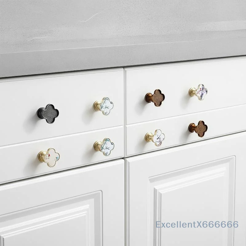 Cabinet Knobs Rust-Proof Zinc Alloy Delicate Art Patterns Scratch Resistant for Bedroom Wardrobe Cupboard Home DIY Decoration