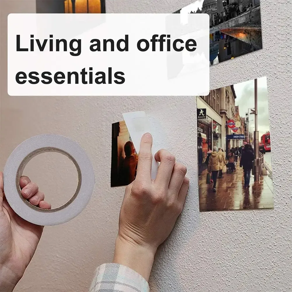 Cinta adhesiva de doble cara para manualidades, álbumes de recortes, confección de tarjetas, envoltorios de regalo, bricolaje, artes, suministros de oficina y hogar