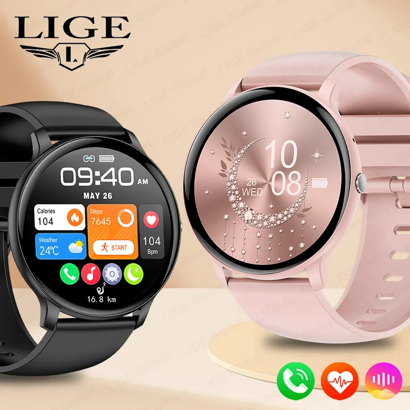 

LIGE New Bluetooth Call Smart Watch Women Men Sports Fitness Watches Heart Rate Health Monitor Smartwatch Ladies For Android iOS