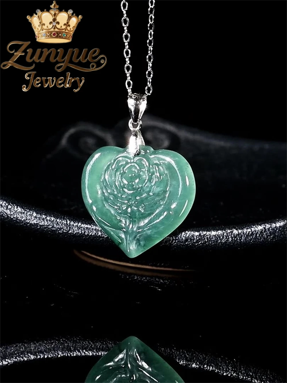 

Подвеска из натурального нефрита класса А с синим водным сердечком и розовым нефритом S925, серебряная инкрустация ледяным типом, модный изысканный женский стиль