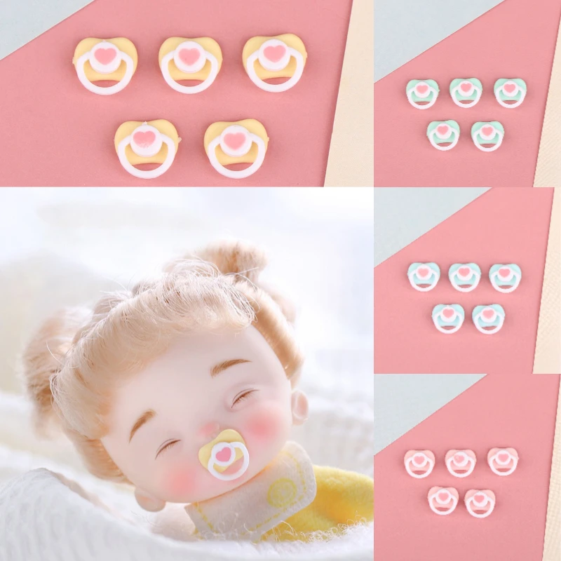5Pcs Mini Doll Pacifier Set OB11 BJD Dolls Baby Dolls Kids Toy Dummy Nipples Play House Accessories Lovely Baby Pacifier Supp