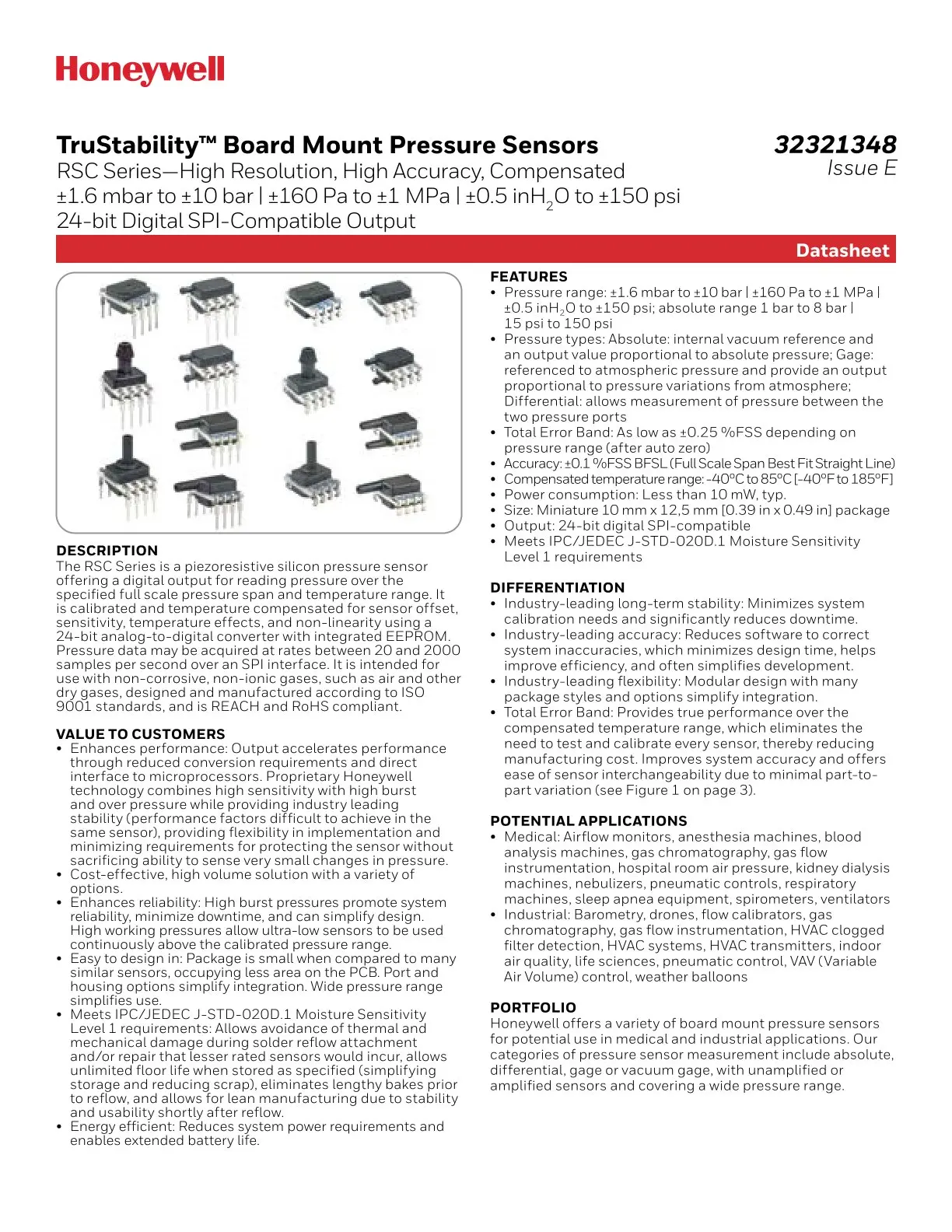 RSCMJJM002NDSE3 RSCMJJM005NDSE3 RSCMJJM006NDSE3 Honeywell Authorized Agent Pressure Sensors New and Authentic