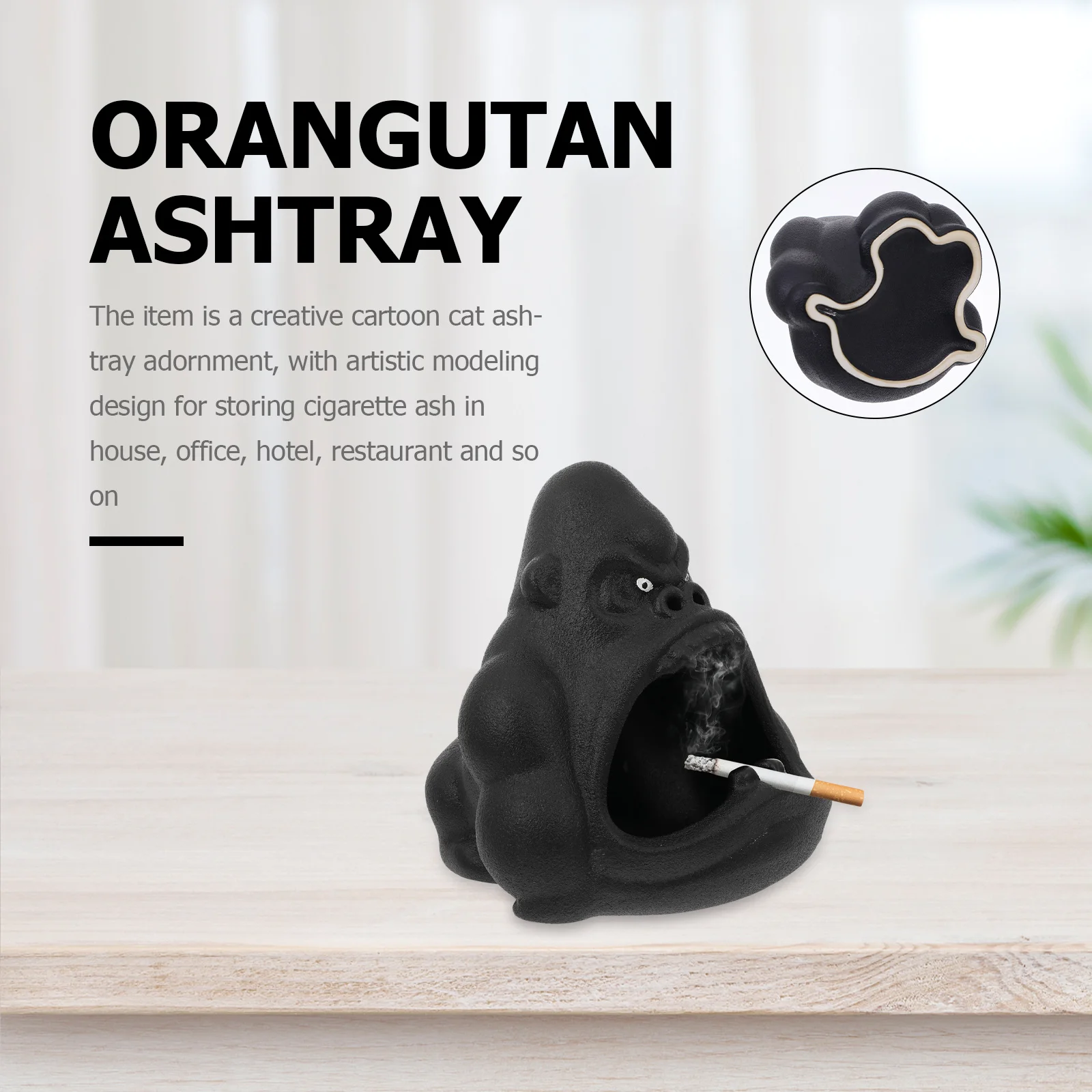 

Christmas Gift Desktop Ashtray Ornament Lovely Gorilla Designed Decoration Tank Home Stylish Office