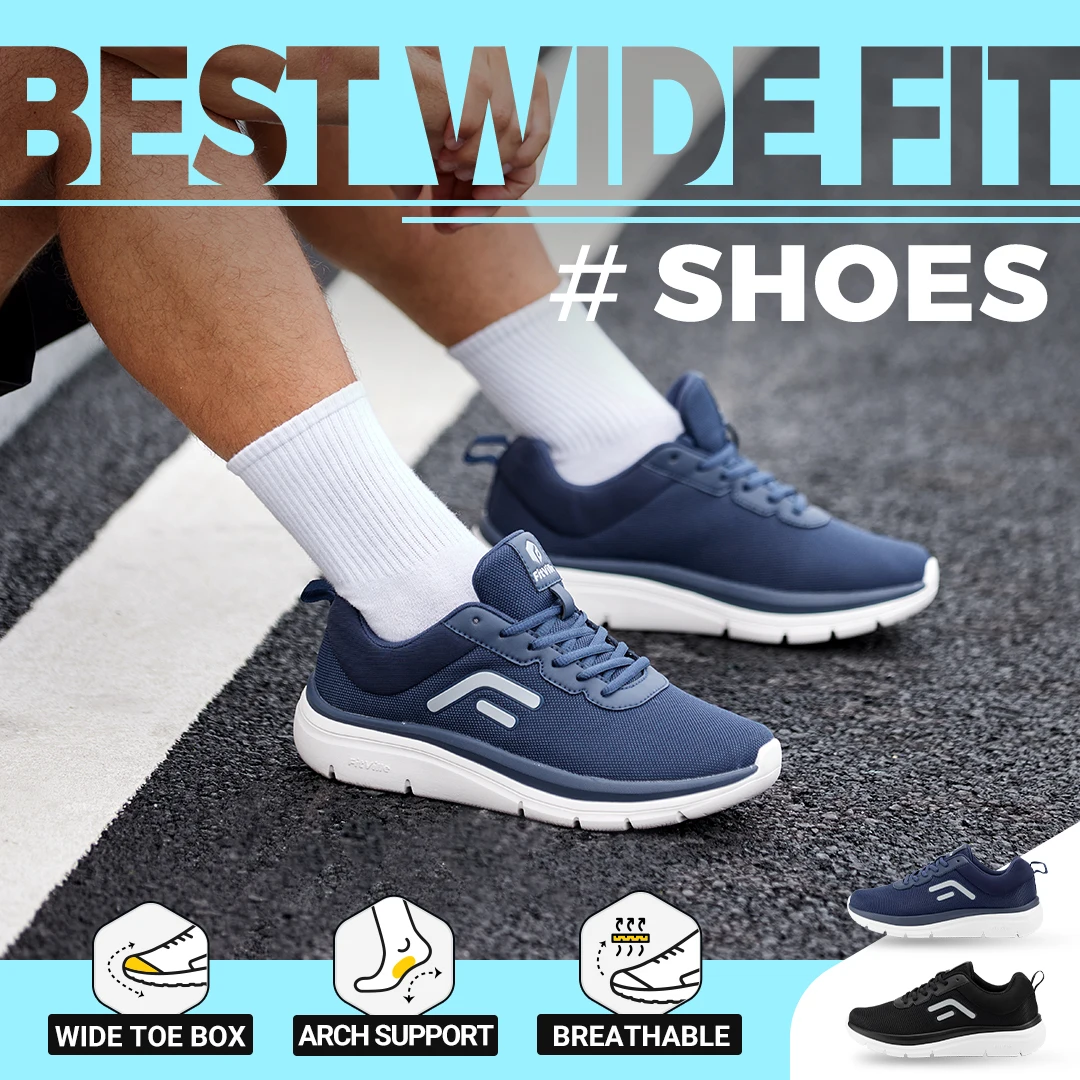 Fit ville Herren Wanderschuhe breite Breite dicke Sohle leichte atmungsaktive Sneakers Schuhe für Planta rfasziitis Schmerz linderung