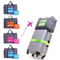 Mala de viagem dobrável de grande capacidade para mulheres, bagagem de mão, duffle dobrável, mochila de mão, 32L