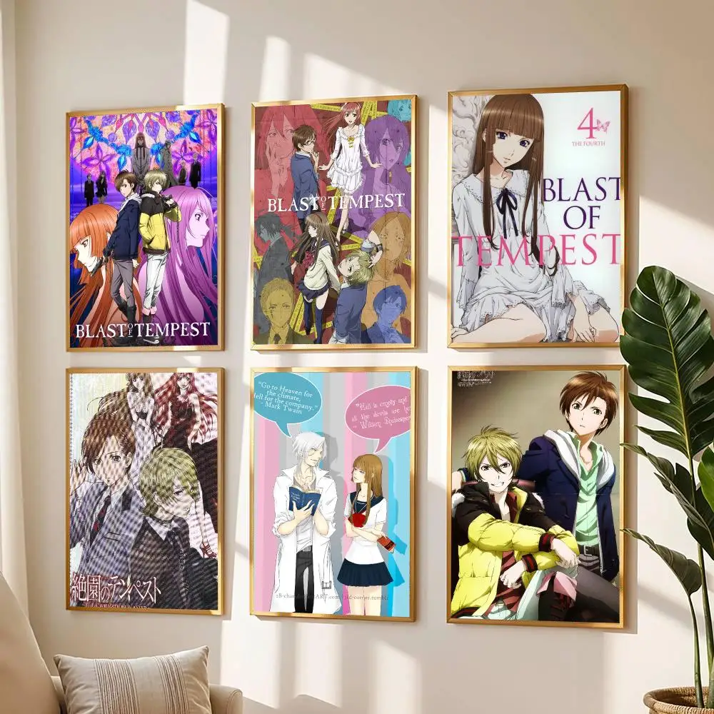anime B-Blast of Tempest-T Painting Calligraphy Boho Botanical Decor for Living Room  Elegant Home Style