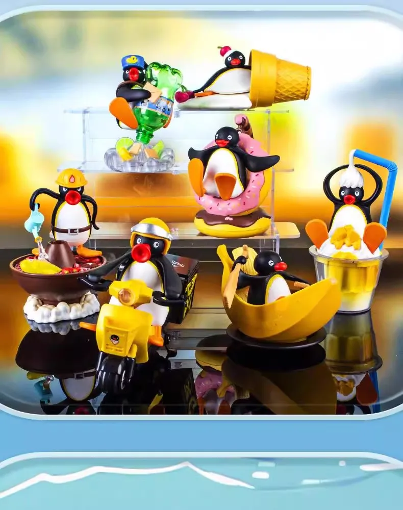 الأصلي X11 Pingu Gluttonous Goslings سلسلة صندوق أعمى صندوق غامض أنيمي الشكل البيض العمياء ديكور مجموعة عصرية هدايا مخصصة