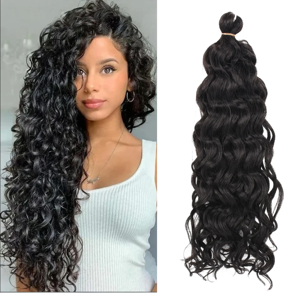 

Ocean Wave Braiding Hair Extensions Crochet Braids Synthetic Hair Afro Curl Hawaii Ombre Curly Blonde Water Wave Braid For Women