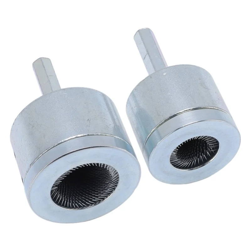2 Pcs Drill Copper Pipe Cleaner 1/2 And 3/4 Inch Metal Tube Cleaning Brush With Replacement Brushes