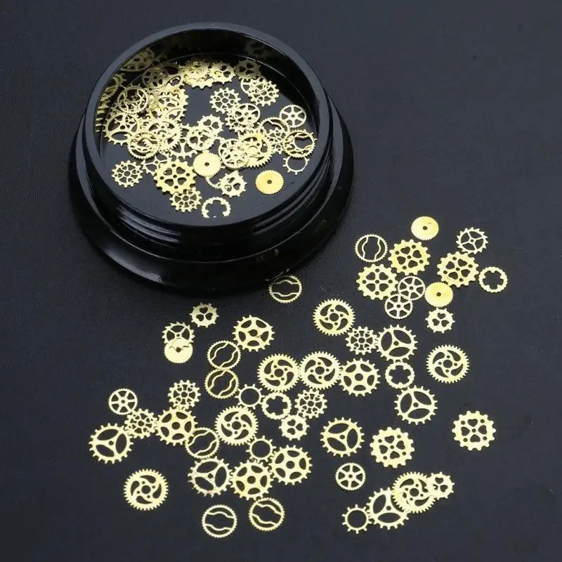 A52E 2 Boxes Miniature Mixed Steampunk Charm Resin Crafts Vintage Cogs Gear Clock Charm Practical Epoxy Resin Supplies