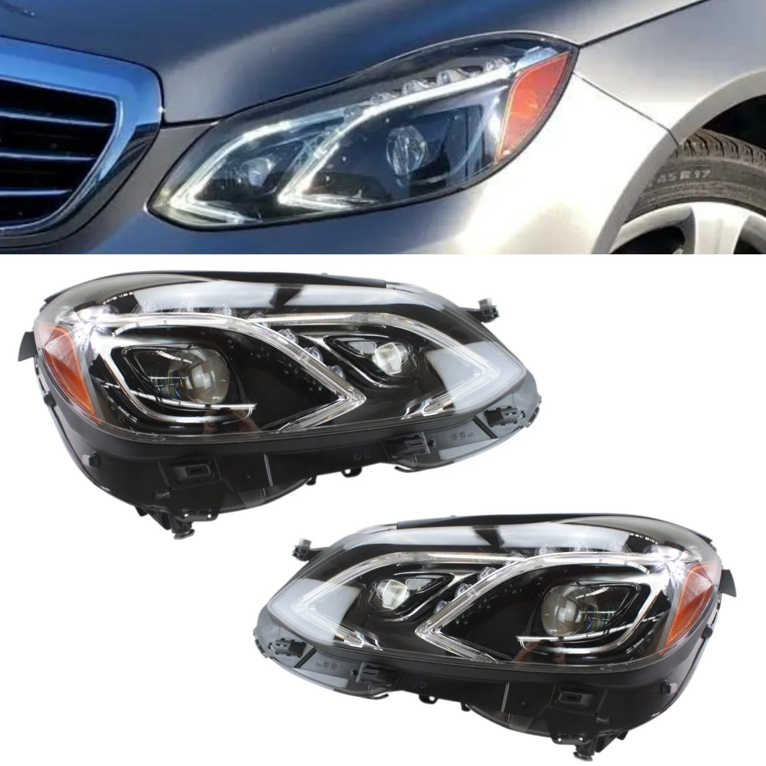 W212 X212 E-Class 2014-2016 USA Type High End Front Headlight Assembly Auto Car Lamp Parts OEM 2128202739 2128202839