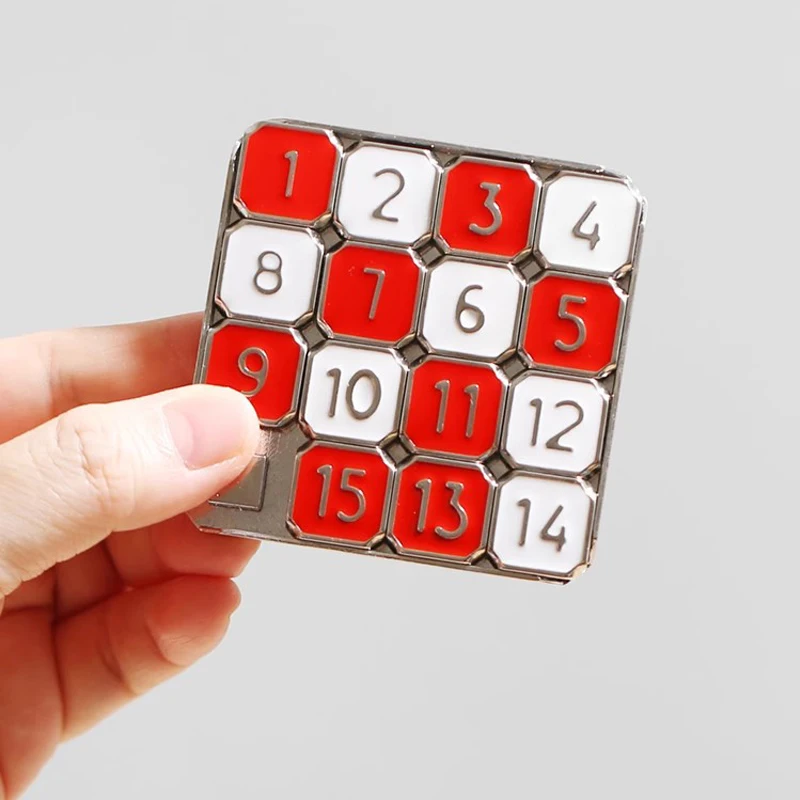 Fifteen Number Puzzle Slide Game Metal Brain Teasers For Adults And Kids IQ Challenges Math Educational Toys Best Gifts