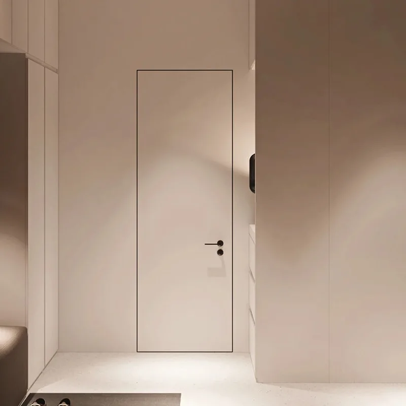Aluminum wooden  bedroom door Cloakroom Invisible  Aluminum honeycomb core paint door Single   Sound insulatio noise reduction
