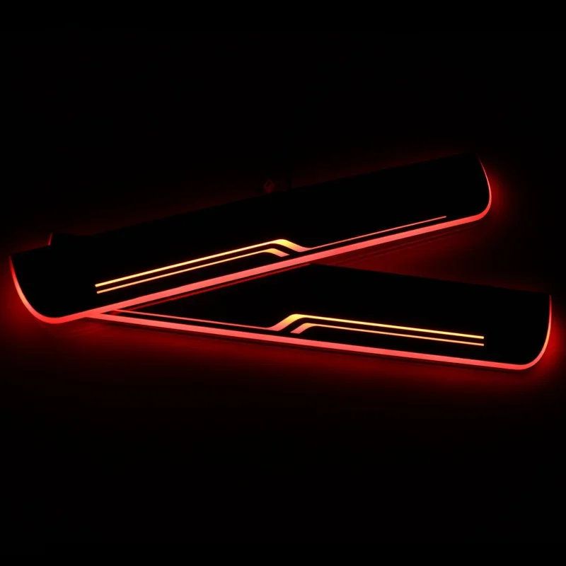 2PCS Car LED Door Sill Scuff Plate For Kia Cerato Forte Koup Exterior Parts Pathway Moving Welcome Pedal Light