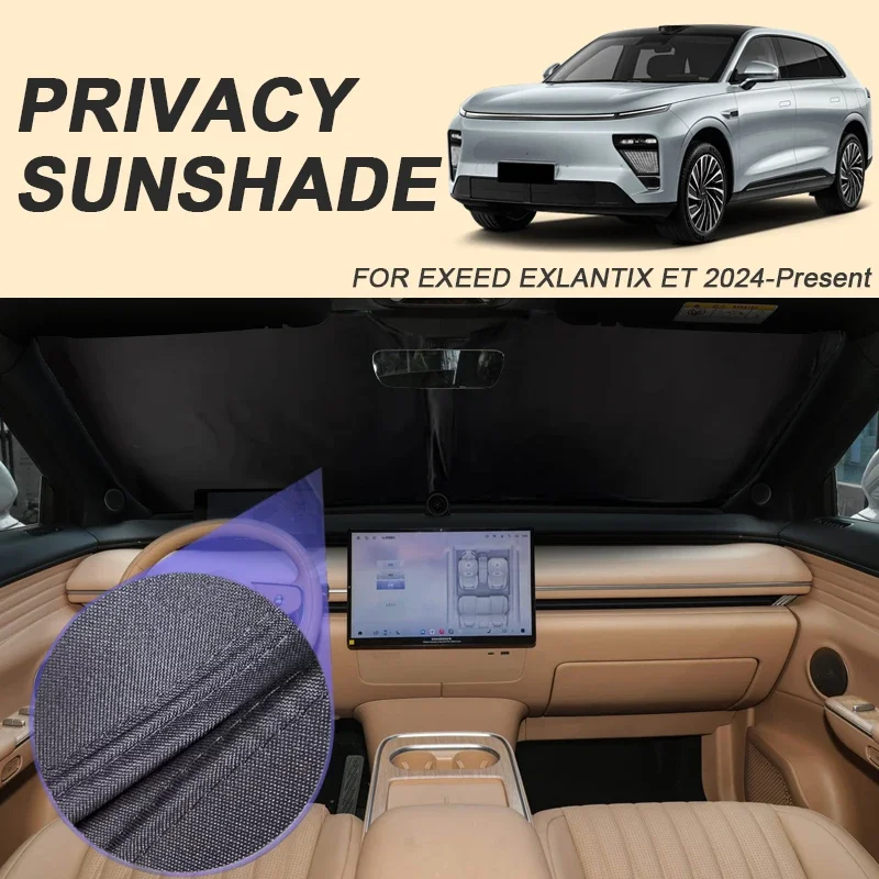 Car Polyester Window Privacy Sunshade Cover For EXEED EXLANTIX ET 2024-2026 Auto Anti-UV Heat Insulation Protect Cover Accessory