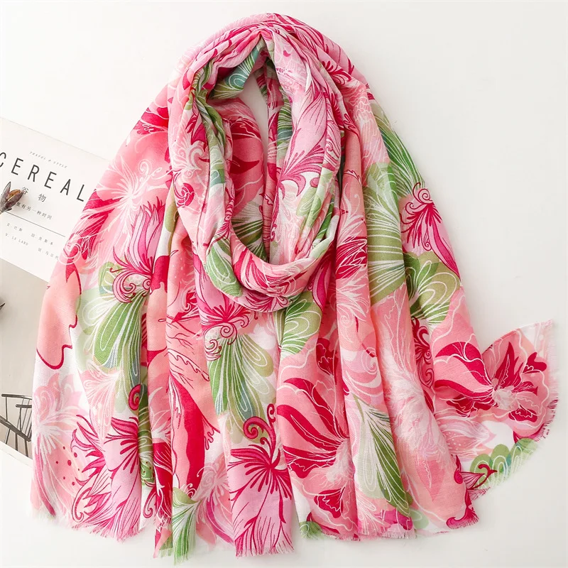 

Женский шарф в китайском стиле, розовый, с эффектом хлопка и льна, с узором «ёлочка», толстая шаль, модный палантин