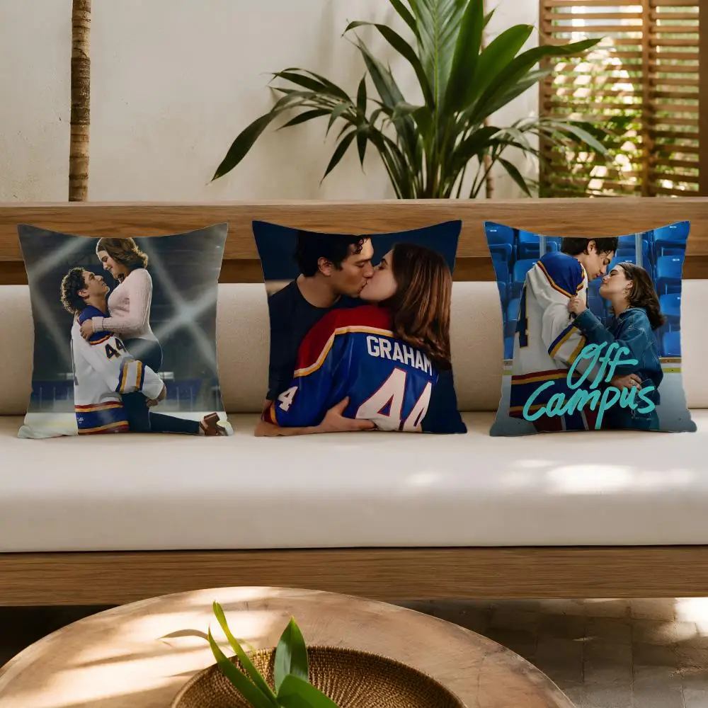 Tv Series O-off Campus Cushion Cover Wrinkle-Resistant Short Plush Cushion Covers Breathable Machine-Washable
