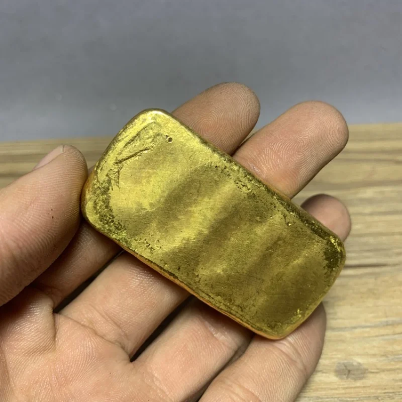 Antique Gold Ingot Gold Bar Ancient Coin Ingot in Ming and Qing Dynasties Gold Ingot Gold Coin Full Red Gold Ingot Lucky Ingot