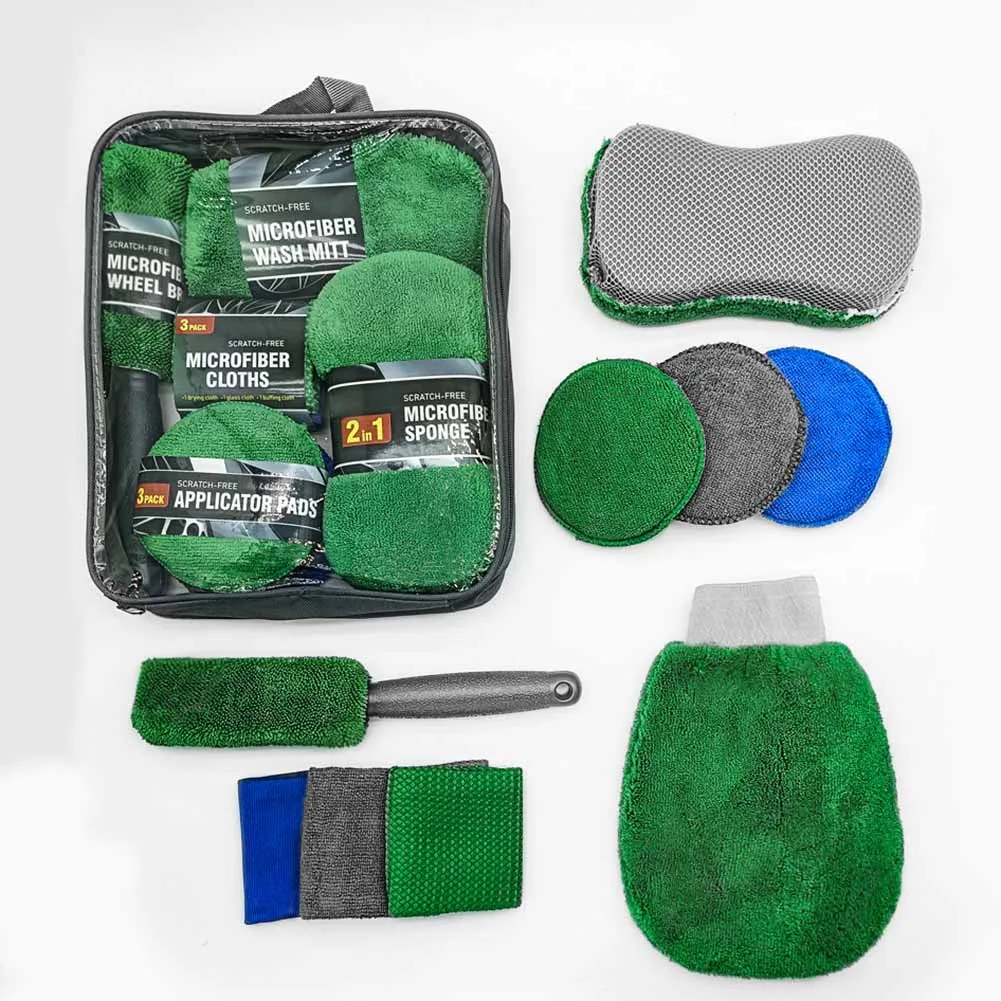 Набор для ухода за автомобилем Thorough, состоящий из салфеток из микрофибры премиум-класса и эффективных чистящих щеток для всех поверхностей