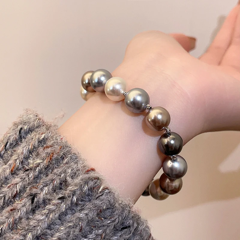 High end Color Bead Pearl Magnetic Buckle Bracelet 2024 New Jewelry For Women Luxury Accessories Wedding Party Unusual Bracelets