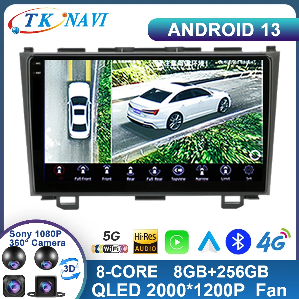 

9" Android 13.0 For Honda CRV CR-V 2006-2012 Head Unit 4G Carplay DSP RDS 2din Car Radio Multimedia Player Navigation GPS WIFI