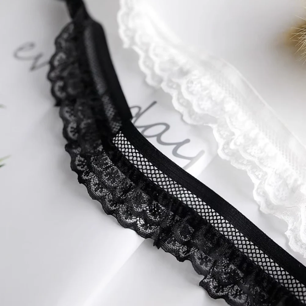 1 Yard weißer schwarzer elastischer Spitzenstoff, handgefertigt, DIY-Zubehör, Party, Hochzeit, Dekoration, 4 cm breit – Detail 5