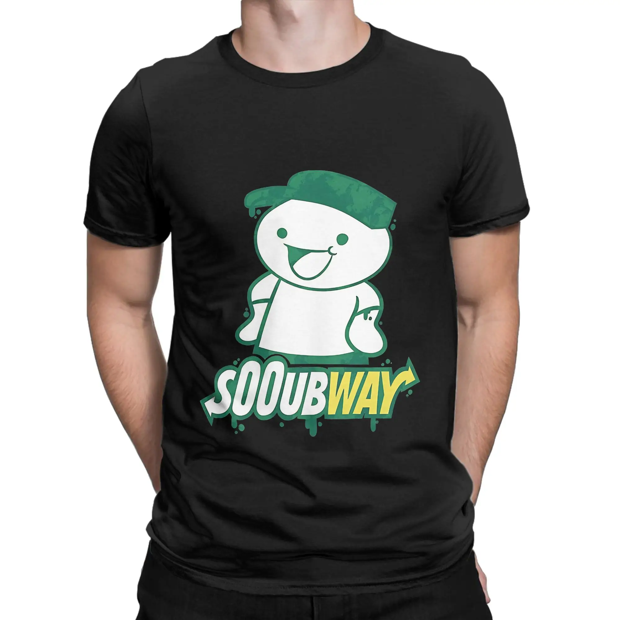 Green Pattern Funny Graphic 100% Cotton T-Shirt TheOdd1sOut Tees Tops For Men