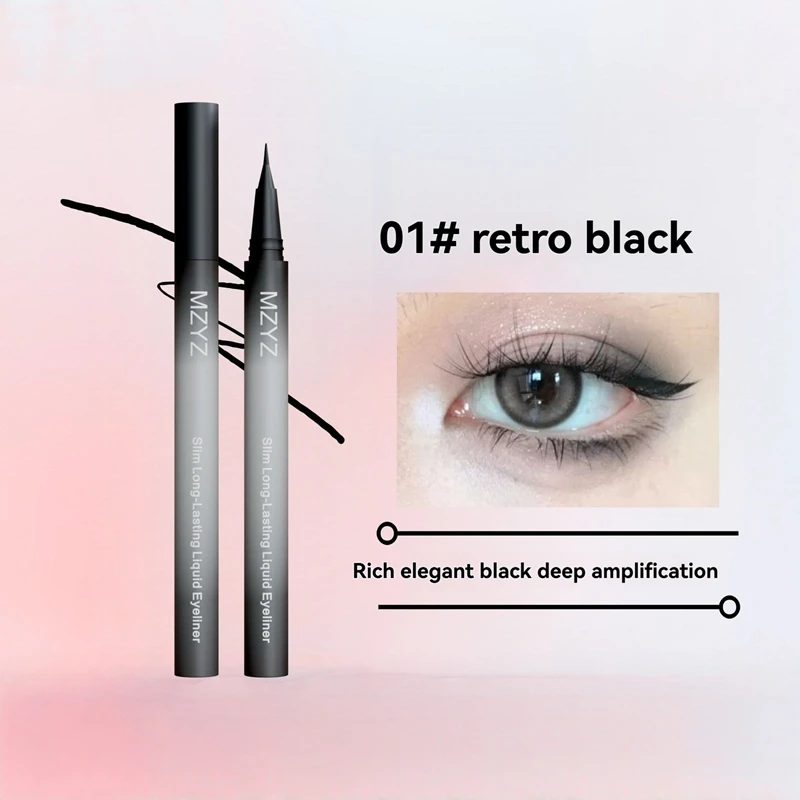 قلم تحديد العيون مقاوم للماء ومقاوم للعرق ومضاد للفرك وغير تلطخ متين للمبتدئين الزائفة لون عادي 0.01 مللي متر فرشاة مكياج فائقة الدقة