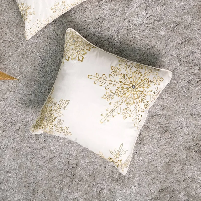 

100% Polyester Throw Pillow with Embroidery & Bead Work – Soft & Stylish Accent-18X18
