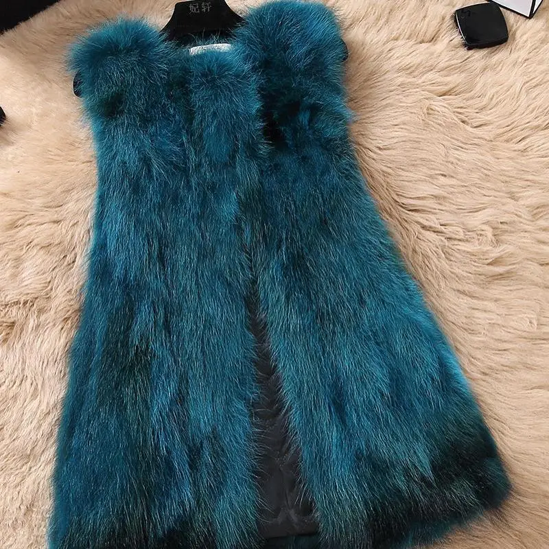 New Arrival Real Fox Fur Coat Lady Top Selling Factory Wholesale Natural Fox Fur Jacket 100% Genuine Fur Overcoat Raccoon Coat