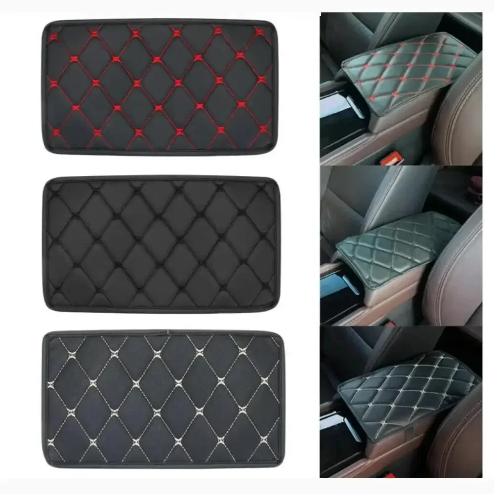 Car Armrest Cushion PU Leather Wear Mat Covers Dust-proof Auto Seat Storage Box Universal Center Console Protection Accessories