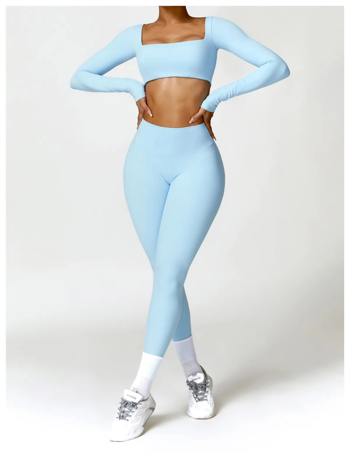 Yoga suit tight-fitting high-waisted yoga suit for women quick-drying outdoor running suit two-piece sports fitness suit for