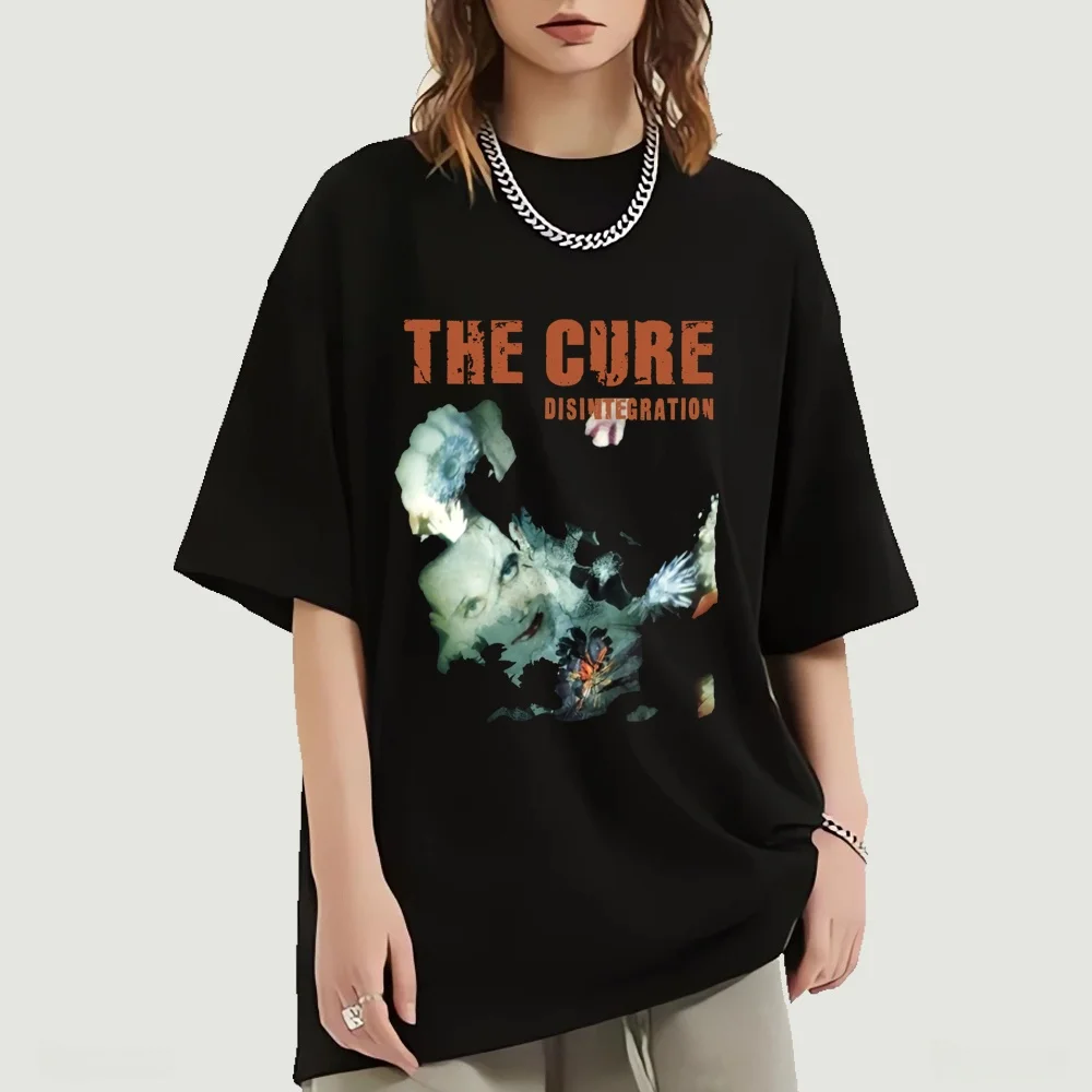 Vintage Disintegration Rock T-Shirt Short Sleeve Slim Fit Youthful Style for Men And Women Nine Points Sleeve Henry Collar
