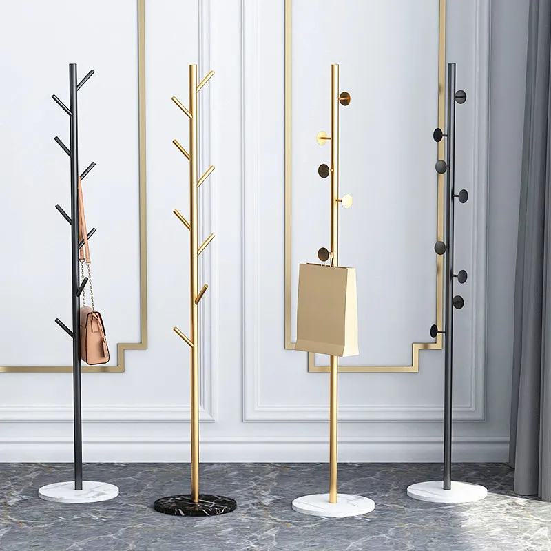 Marble Coat Rack for Simple Floor Standing Clothes Hanger for Bedroom Modern Minimalist Bag and Clothing Stand for Home Use