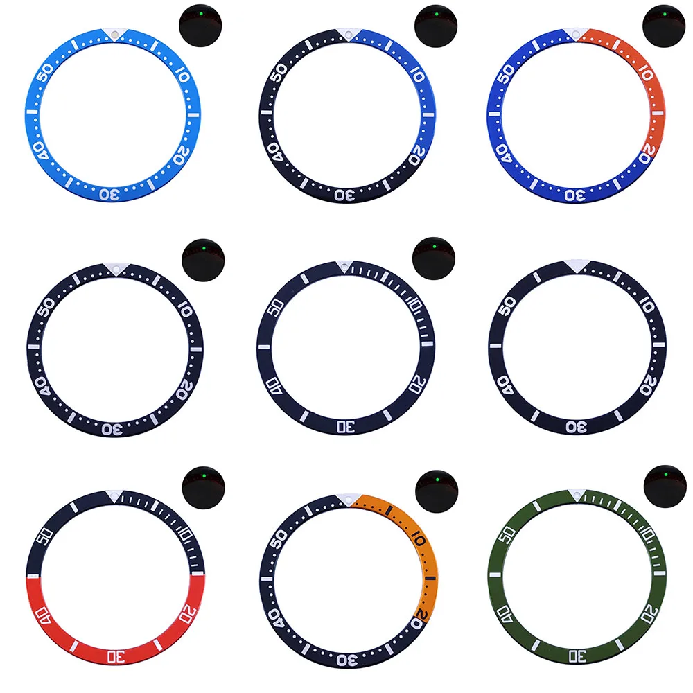 38 مللي متر * 31.5 مللي متر الألومنيوم موضة ساعة مسطحة الحافة إدراج يناسب SKX007 SKX009 SRPD ساعة حافظة NH36 NH35 حركة الرجال ساعة جزء