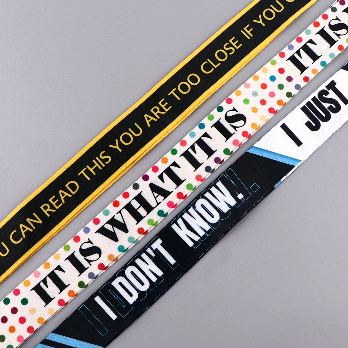 Funny Phrase Lanyards for Key Neck Strap For Card Badge Gym Keychain Worker Lanyard DIY Hanging Rope Phone Accessories