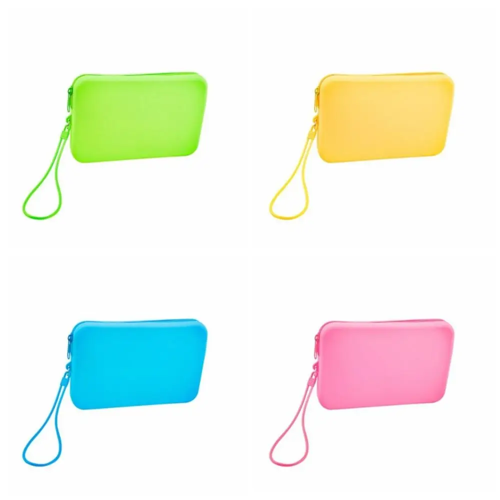 Sac à cosmétiques carré étanche pour petits objets, sac de rangement portable en silicone de grande capacité, mini rangement domestique INS