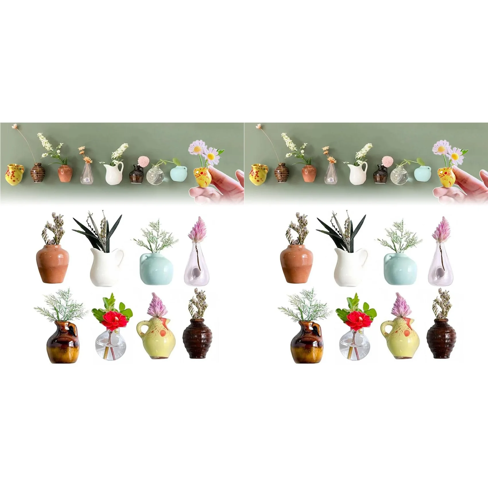 【NEW YEAR 】16PCS Vase Magnets For Fridges, Mini Vase Refrigerator Magnets, 3D Flower Vase Cute Plant Vase Fridge Magnet