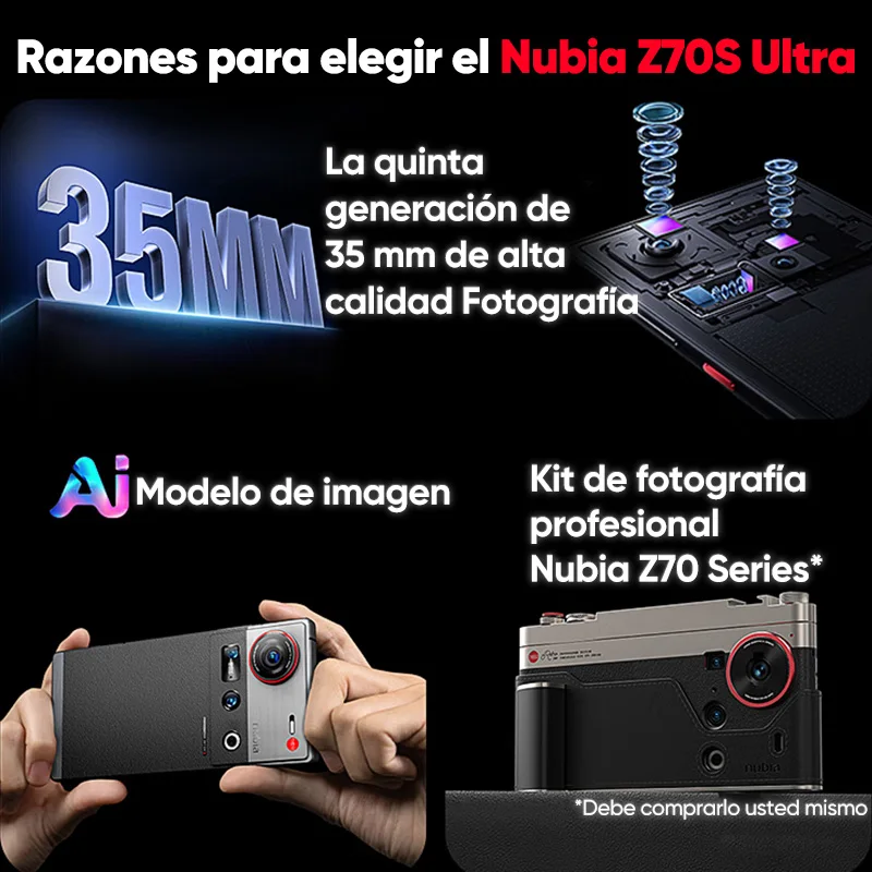 2025 World Premiere nubia Z70S Ultra 5G Smartphone New Snapdragon 8 Elite 6600mAh Battery 6.85» 144Hz AMOLED Display NFC Global Version Telephone Moile Phone 4